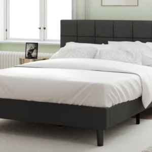 Deluxe Axle Square Upholstered Platform Bed