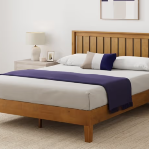 Deluxe Alexis Wood Platform Bed Frame with Headboard
